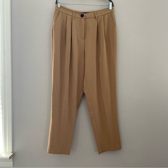 J&L ATELIER Pleated Straight Leg Trousers High Waisted Large / Size 12 NWOT - Picture 2 of 6